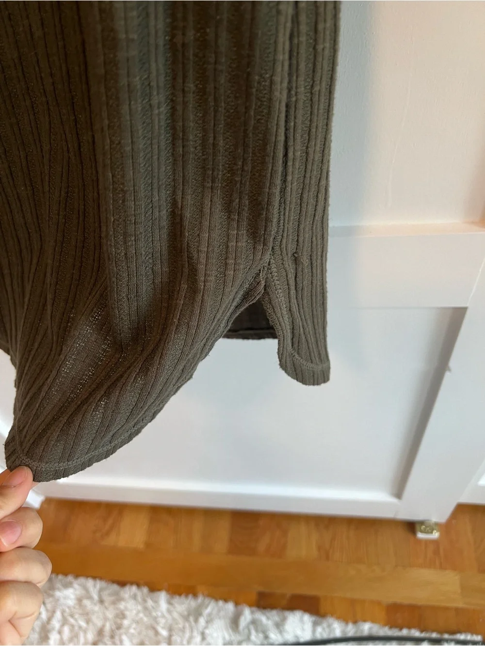 Max Studio Olive Ribbed Knit Dress - Picture 5 of 5